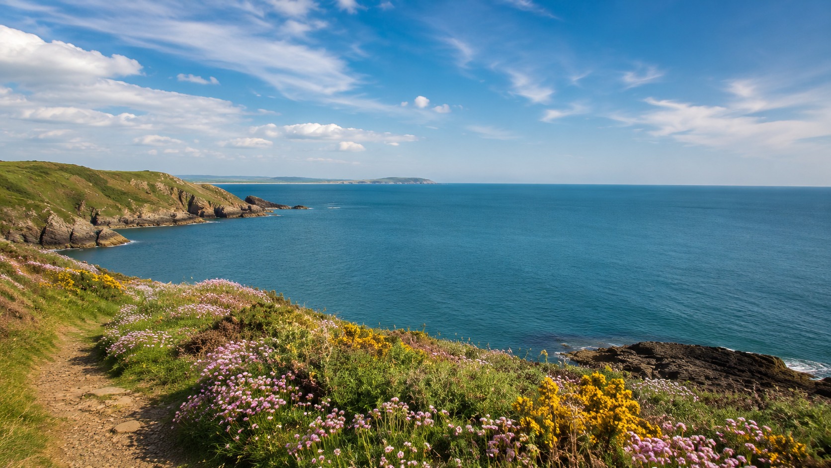 Scenic coastline around Cardigan Bay
