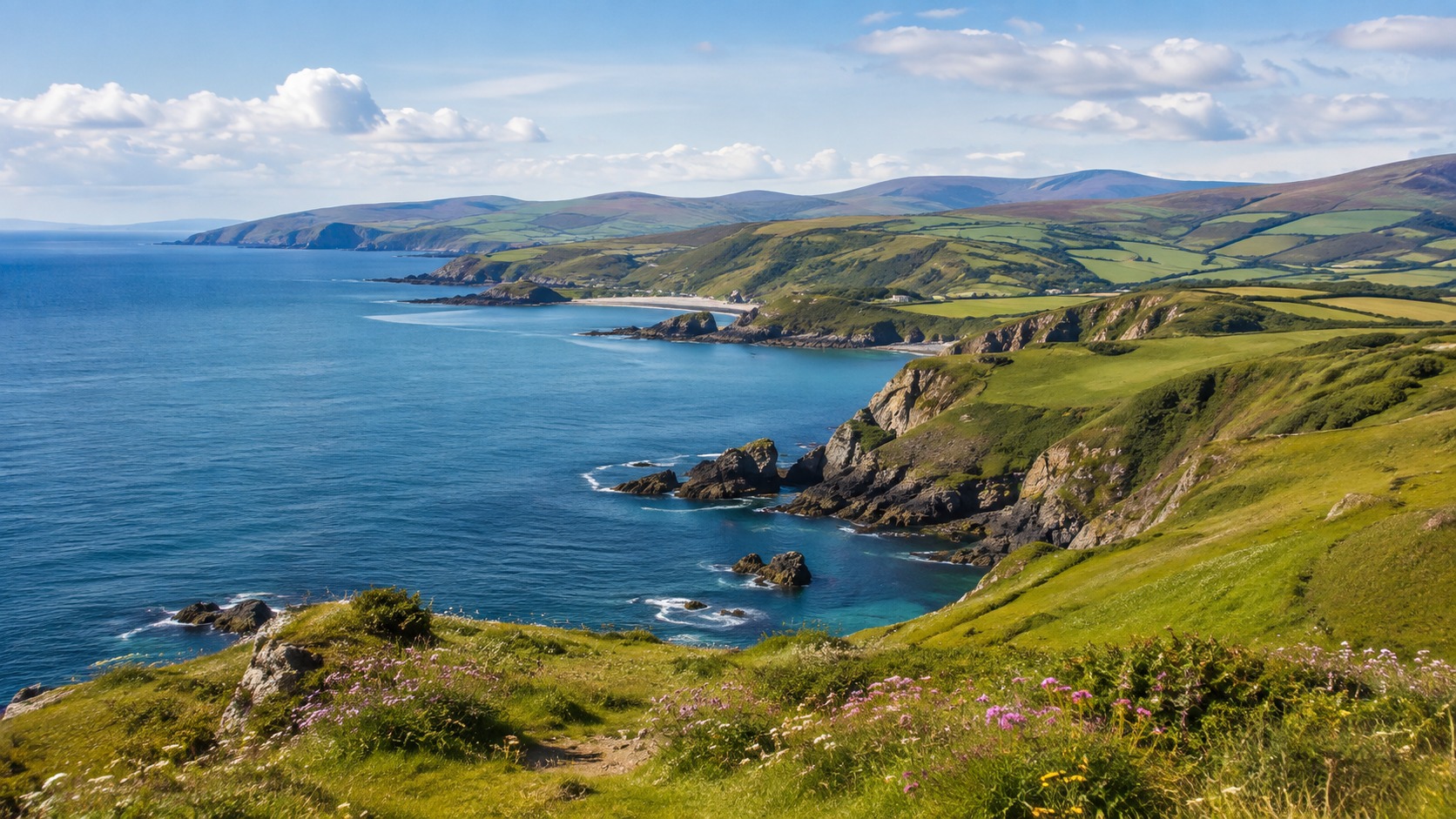Cardigan Bay coastline in West Wales
