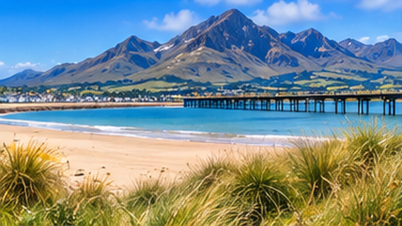 Barmouth beach and coast in North Wales