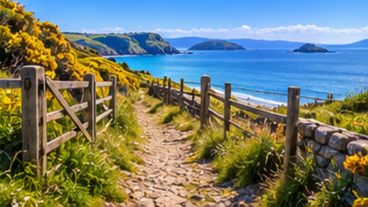 Walking beside the Welsh coast