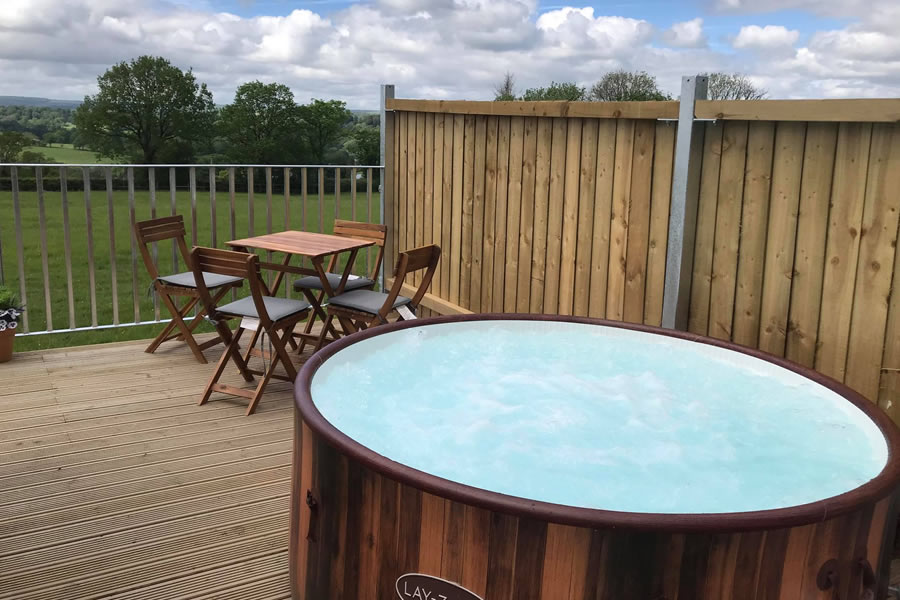 Private hot tub at The Cothi Pod