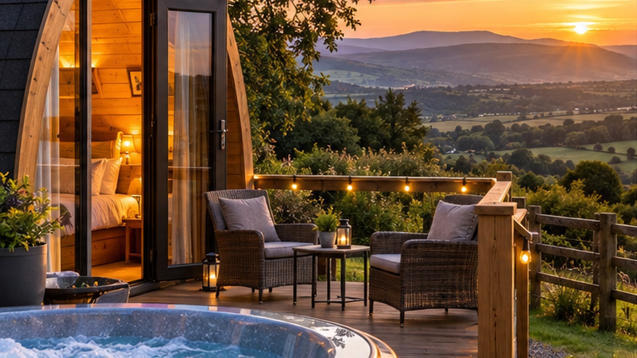 Luxury glamping accommodation in the Welsh countryside