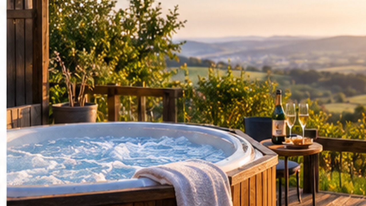 Hot tub holiday accommodation in the Welsh countryside