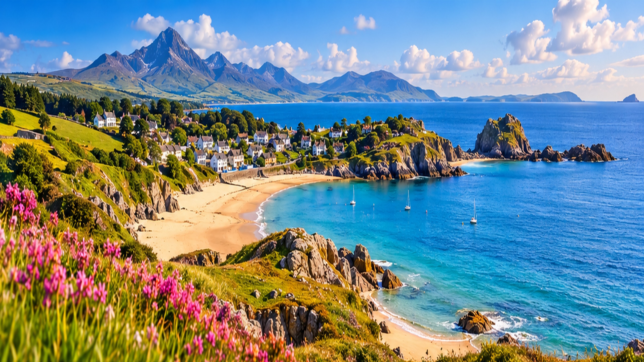 North Wales coast and mountain landscape