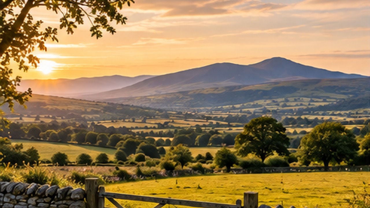 Rural countryside and mountains in Wales