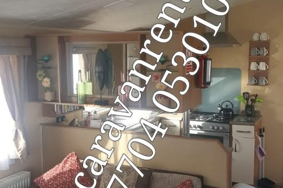 Kitchen inside Static Caravan Rental Towyn