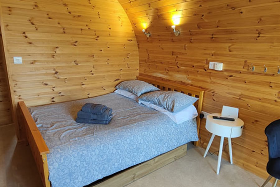 Open-plan living area inside Towy Valley Pod