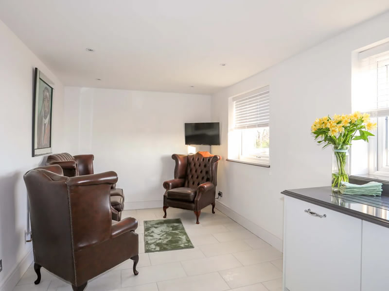 Living area inside Tyn Fridd Studio