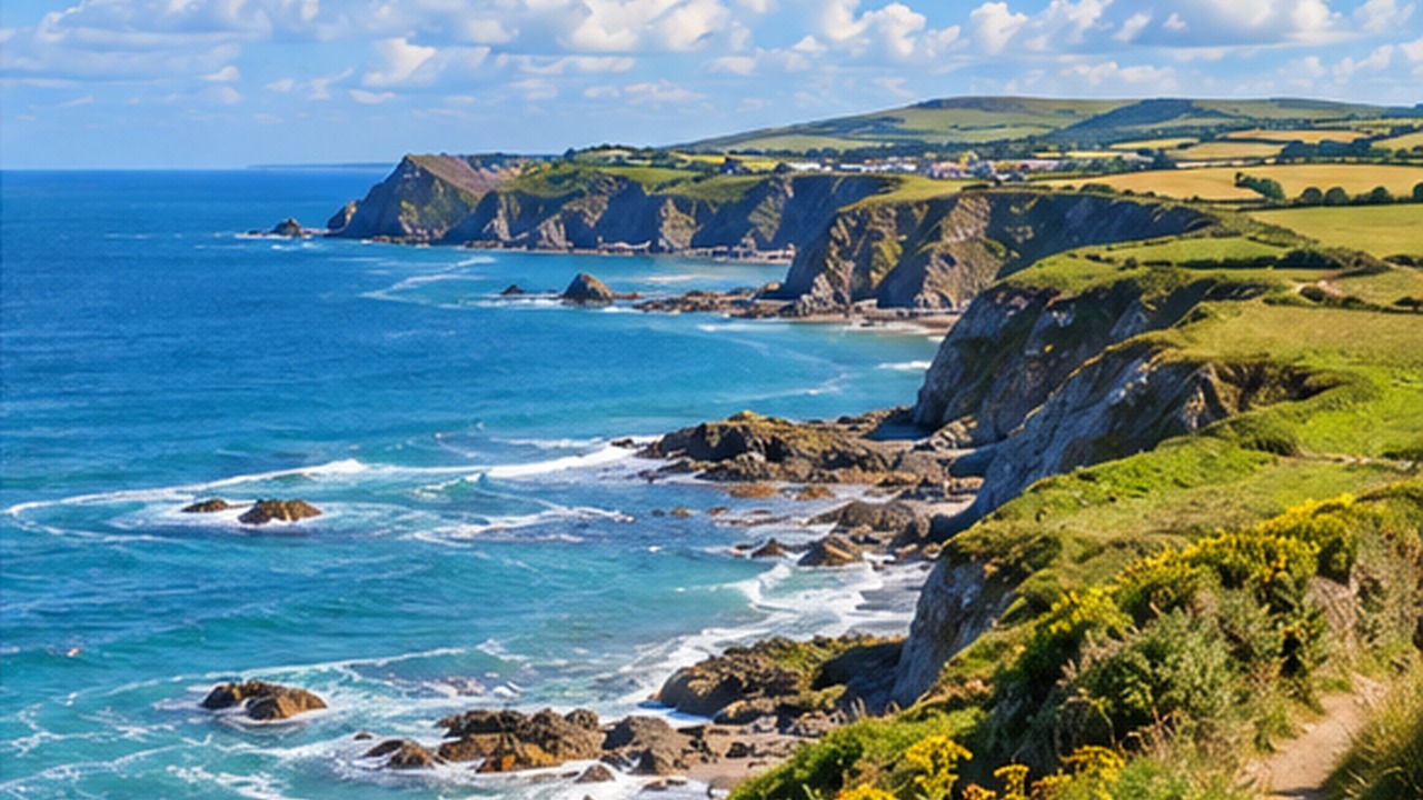 Coastline and countryside in West Wales
