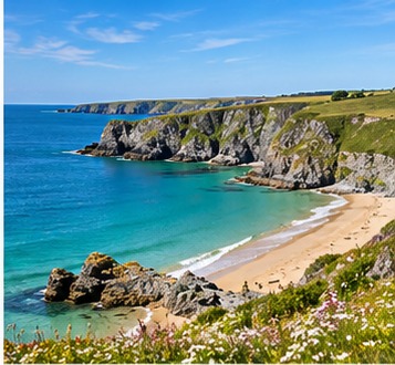 Pembrokeshire coast in West Wales
